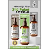3X250ML – Vanilya, Yasemin ve Sade Aromalı Bakım ve Kayganlaştırıcı Etkili Masaj Yağı