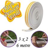 3X2=6 Metre Kapi Pencere Bandi Beyaz Fitili Yapiskanli Soguk Izolasyon Bant