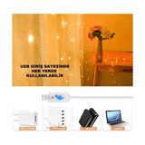 3x3 Metre LED Kumandalı Perde Asma Kancalı LED Yılbaşı LED Gün Işığı LED Işık 8 Modlu Parti Işığı Dekoratif Işık LED Saçak LED Işık Perde LED Yılbaşı Dekorasyon - 1 m - 00 Beyaz