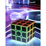 3X3X3 Professıonal Speed Cube Carbon Fıber - Karbon Fiber Profesyonel Rubik Zeka Sabır Küpü - Pembe