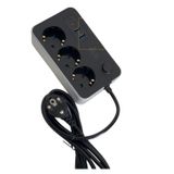3xAC Soket + 2xUSB-A + 1xUSB-C Çoklu Priz | 2500W Güç, 10A Akım | Smart Şarj Teknolojisi, Termal Akım Koruması, 2m Kablo | Ev, Ofis, TV Ünitesi, Bilgisayar İçin Ideal