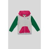 4-14 Yaş Benetton Kapüşonlu Renkli Kız Çocuk Sweat Ceket - 11 - 12 Yaş