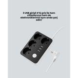 4.1A Hızlı Şarjlı Akım Korumalı 4 Priz ve 3 USB Çıkışlı Priz - 11 Adet - Çok Renkli