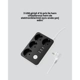 4.1A Hızlı Şarjlı Akım Korumalı 4 Priz ve 3 USB Çıkışlı Priz Midastech - Renkli