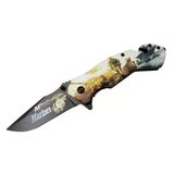 4 23 2 Marines Kurtarma / Kamp Çakı 20Cm - Yarı Otomatik, Kemerlikli, Cam Kırma İp Kesme Aparatlı