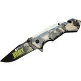 4 23 3 Army Kurtarma / Kamp Çakı 20CM - Yarı Otomatik, Kemerlikli, Cam Kırma ve Ip Kesme Aparatlı