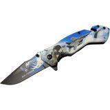 4 23 4 Air Force Kurtarma / Kamp Çakı 20CM - Yarı Otomatik, Kemerlikli, Cam Kırma ve Ip Kesme Aparatlı
