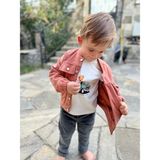 4-5-6 Yaş Kot Pantolonlu Nubukceketli Uzun Kollu Penye Sweat 3lü Erkek Çocuk Takımı Kiremit - 5 Yaş
