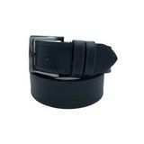 4.5 cm. Spor Suni Deri Çift Dikişli Model Kemer Siyah