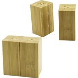 4.5X5CM--Y:9CM 2pcs Mıknatıslı Ikiz Ahşap Bambu Baharatlık - Tuzluk (4887)