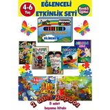 4-6 Yaş Çocuklar Için Eğlenceli Etkinlik Seti(Mum Boya 5 Adet Boyama Kitabı. 2 Puzzle)