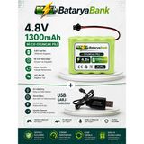 4.8V 1300MAH Oyuncak Araba Pili Siyah Soket + USB Şarj Cihazı | Rc Araç Batarya Seti