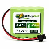 4.8V 1800MAH Oyuncak Araba Pili Bataryası Siyah Soket | Şarjlı Yedek Akü