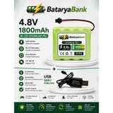 4.8V 1800MAH Oyuncak Araba Pili Bataryası Siyah Soket + USB Şarj Cihazı Seti