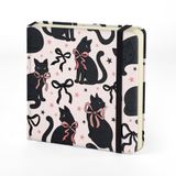 4.8x4.8 inç 80gsm Mini Defterler Sanat Boş Sayfalar Eskiz Defterleri Seyahat Günlüğü Cep Ciltli Boya Yazma Defteri Boş Günlüğü Not Planlayıcısı Eskiz Defteri Kumaş Kapak. Siyah Kedi