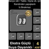 4 Ad. Ekstra Güçlü Kendinden Yapışkanlı İz Bırakmaz Suya Dayanıklı Banyo Rafı Tablo Ayna Askı Kanca