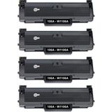 4 Adet 106A - W1106A Muadil Toner Hp Laser Mfp 135W (4ZB83A) Yazıcı Uyumlu - Siyah