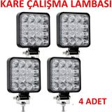 4 Adet 11x11 16 Led Kare Off Road Traktör Tir Kamyon Sis Fari Sis Lambasi Çalisma Lambasi Projektör