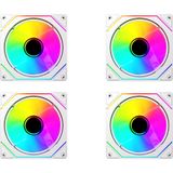 4 Adet 120x120x25mm Double Ring Aynalı Argb 12cm Kasa Fanı Beyaz