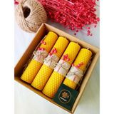 (4 Adet) 14Cm X 3Cm Dogal Petek Balmumu Mum Hediyelik Bal Mumu Mum Besswax Ari Mumu