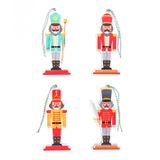 4 Adet 15cm Ahşap Kurşun Asker Yılbaşı Ağaç Süsü Mod.3