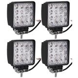 4 Adet 16 Led Off Road Kare Çalışma Lambası Sis Lambası Projektör Gündüz Farı 48 Watt