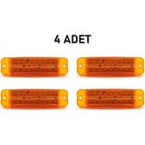 4 Adet 16 Ledli Çift Sıra LED Lamba Turuncu 12-24 Volt