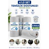 4 Adet 20'li Rulo Gri Renk Mikrofiber Temizlik Bezi 25x25 cm