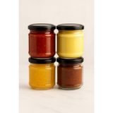 4 Adet 210 ml Metal Konserve Kapaklı Mama Yoğurt Saklama 210 cc Şeffaf Cam Kavanoz - Siyah