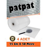 4 Adet 25 CM X 50 Metre Havalı Balonlu Naylon Patpat Pıtpıt Paketleme Naylonu