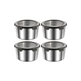 4 Adet 304 Çelik 1100 ml Yuvarlak Yemek Meyve Et Buzdolabı Beslenme Saklama Kabı mt325-4