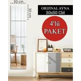 4 Adet 30x30 cm Dekoratif Kare Ayna - Çift Taraflı Bant İle Gönderilir, gerçek cam ayna