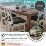 4 Adet - 40x40 Cm Lüks Süet Dokulu Antasit Sandalye Minderi - %100 Silikon Elyaf Dolgulu Yıkanabilir Minder Antrasit - Gri