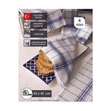 4 Adet 45X45CM Torşon Kurulama Bezi Mutfak Havlusu, %100 Pamuk Gıda Örtüsü - Mavi