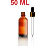 4 Adet 50 ml Amber Cam Şişe Gold Kapaklı Cam Damlalıklı Boş Çok Amaçlı Yağ Esans Şişesi 4X50ML