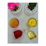 4 Adet 5X7cm Mini Şeffaf Kadeh Kutulu Renkli Kokulu Hediyelik Jel Mum