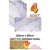 4 Adet 60X120cm Alternatif Kaplama Uv Pvc Altın Mermer Desenli Ev Ofis Otel Duvar Kaplama Paneli