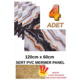4 Adet 60X120cm Alternatif Kaplama Uv Pvc Gold Mermer Desenli Ev Ofis Otel Duvar Kaplama Paneli