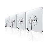 4 Adet 6X6CM Kendinden Yapışkanlı Şeffaf Güçlü Askı Kapı Duvar Askıları Ağır Yük Taşıma Askısı - Gri - 6 x 6 cm