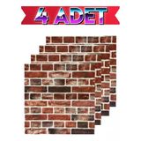 4 Adet 70Cmx70cm Kendinden Yapışkanlı Kırmızı Taş Duvar Paneli Kağıdı Sticker Ofis Salon Otel Nw149