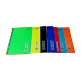 4 Adet A4 120 Yaprak Kareli Telli Neon Renkler Plastik Kapak Defter 60 Gr Beyaz Sayfa Karma Renk Çok Renkli