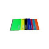 4 Adet A4 96 Yaprak Kareli Telli Neon Renkler Plastik Kapak Defter 60 gr Beyaz Sayfa (Karma Renk)