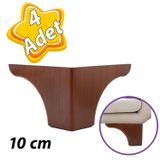 4 Adet Acelya 10 Cm Ceviz Ahsap Desenli Lux Mobilya Kanepe Sehpa Unite Koltuk Ayagi Plastik Baza Ayak