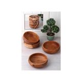 4 Adet Ahşap Bambu Çerez Tabağı Organik Bambu Kase Çerezlik & Bambu Çerezlik & Sofra Çerezlik - 100 - 249 ml