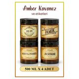 4 Adet Amber Kavanoz Ve Kozmetik Temalı Etiketleri