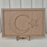 4 Adet Ay Yıldız Türk Bayrağı Mozaik Çocuk Okul Boyama Etkinliği