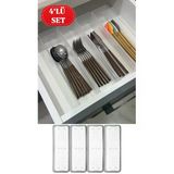 4 Adet Bade L Çekmece İçi Bıçaklık & Kaşıklık Organizer