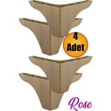 (4 Adet) Bellona Rose 9.5 cm Açık Kahverengi Mobilya Kanepe Koltuk Koltuk Ayağı Ayakları. - Titreşim - Çamaşır Bulaşık