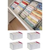 4 Adet Beyaz 8 Gözlü Dolap Içi Akordiyon Organizer 31X36X124 - Ahşap - Bej - Siyah - Seçenek 1