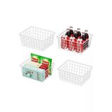 4 Adet Beyaz Renk Dolap Ici Organizer Banyo Mutfak Oyuncak Makyaj Sepeti Duzenleyici Toparlayici